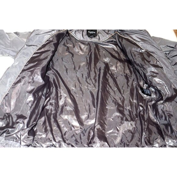 Bebe Womens Gray Puffer Belted Hooded Jacket With Zippered Pockets L Gorpcore - Picture 5 of 7